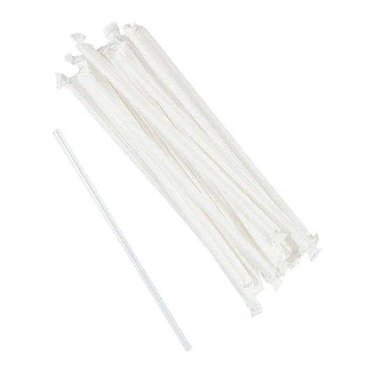 ccg3.us 10" Giant White Wrapped Straw - 1200/Case