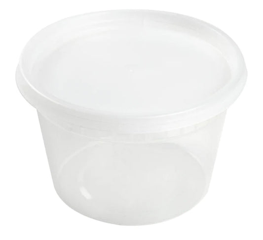 ccg3.us 16 oz. Microwavable Translucent Round Deli Container and Lid Combo Pack - 240/Case