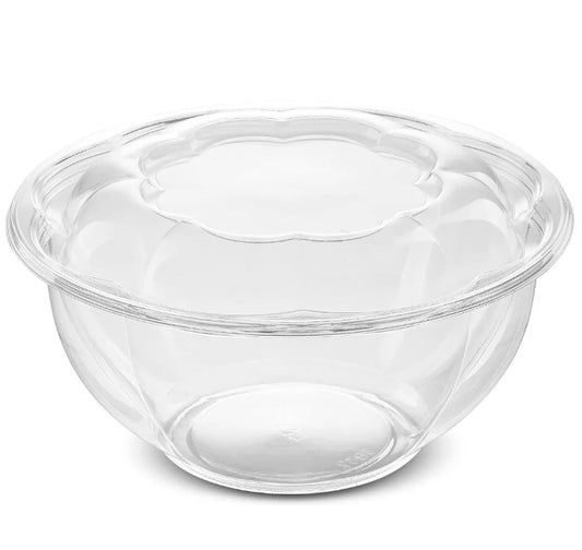 ccg3.us 32 oz. Clear Plastic Salad Bowl with Lid - 150/Case